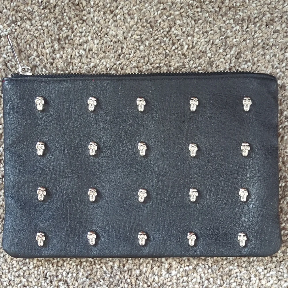 Sondra Roberts Squared Skull Studded Makeup Bag Pouch
